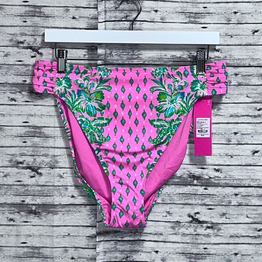 Lilly Pulitzer High Waisted Clancy Bikini Bottoms Oh Diamond Girl Engineered